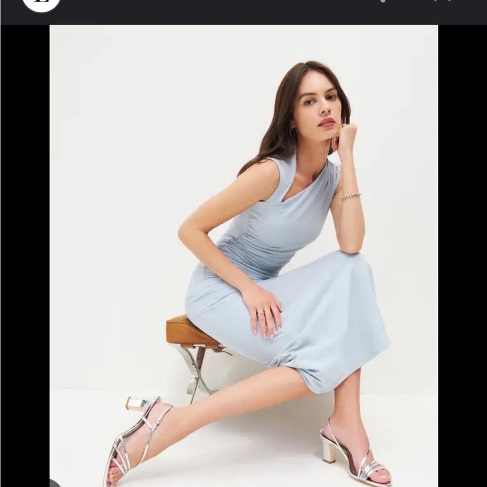 Reformation Pixie High Heel Sandal in Mirror Metalic